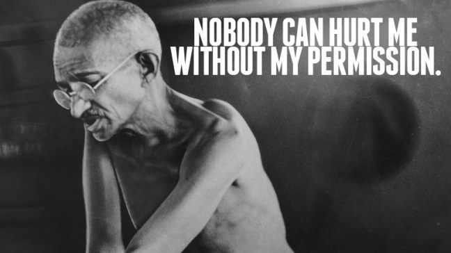 This quote may sound nice but really - it isn't true. If anything, it reflects a desire to be controlling. People hurt us all the time without our permission. It is not weakness to admit this. It is foolish to believe you will not have a natural reaction to being hurt. 