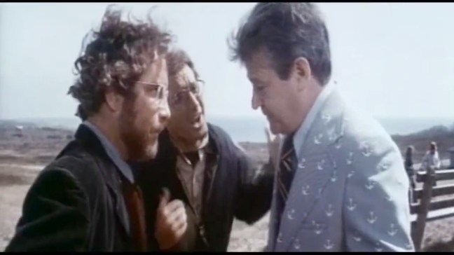 Brody and Hooper argue with the mayor to see reason regarding the shark.